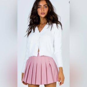 Princess Polly cropped cardigan fuzzy sweater, size junior S/M